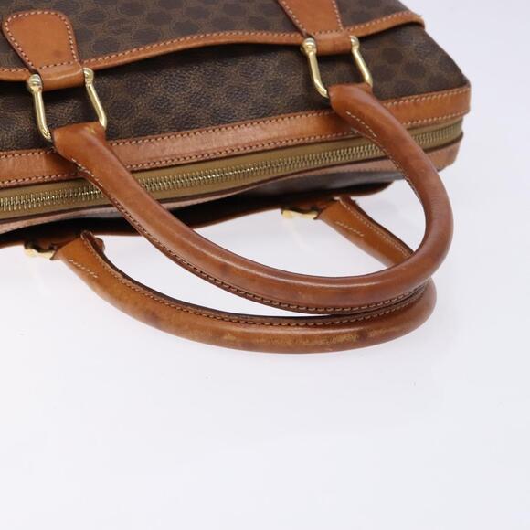 CELINE Macadam Canvas Hand Bag Pvc Leather Brown Gold - Picture 7 of 13